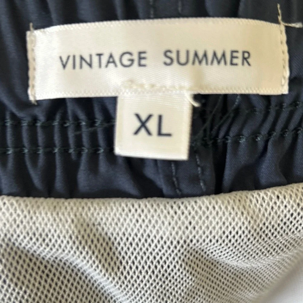Vintage Summer Mens Navy Blue Swim Trunks Board Shorts XL‎